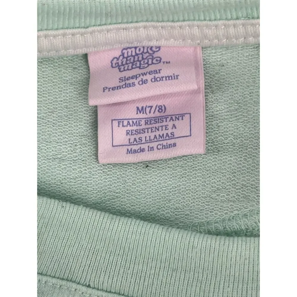 More than Magic Sleepwear Sleepover Green Pajama Top Youth Size Medium 7/8